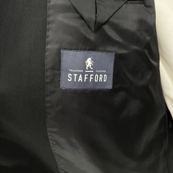 jacket blazer sport coat wool classic travel suit separates black 52L - Picture 8 of 9